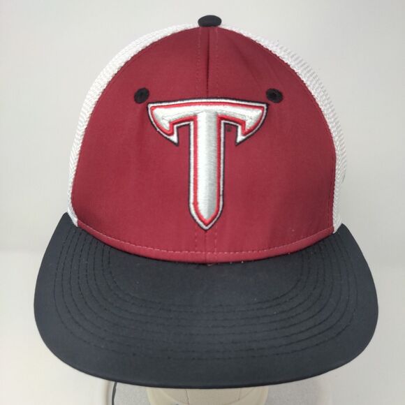 Troy Fitted Mesh Back Hat Red Embroidered Logo The Game Pro Poly Blend - Picture 2 of 12